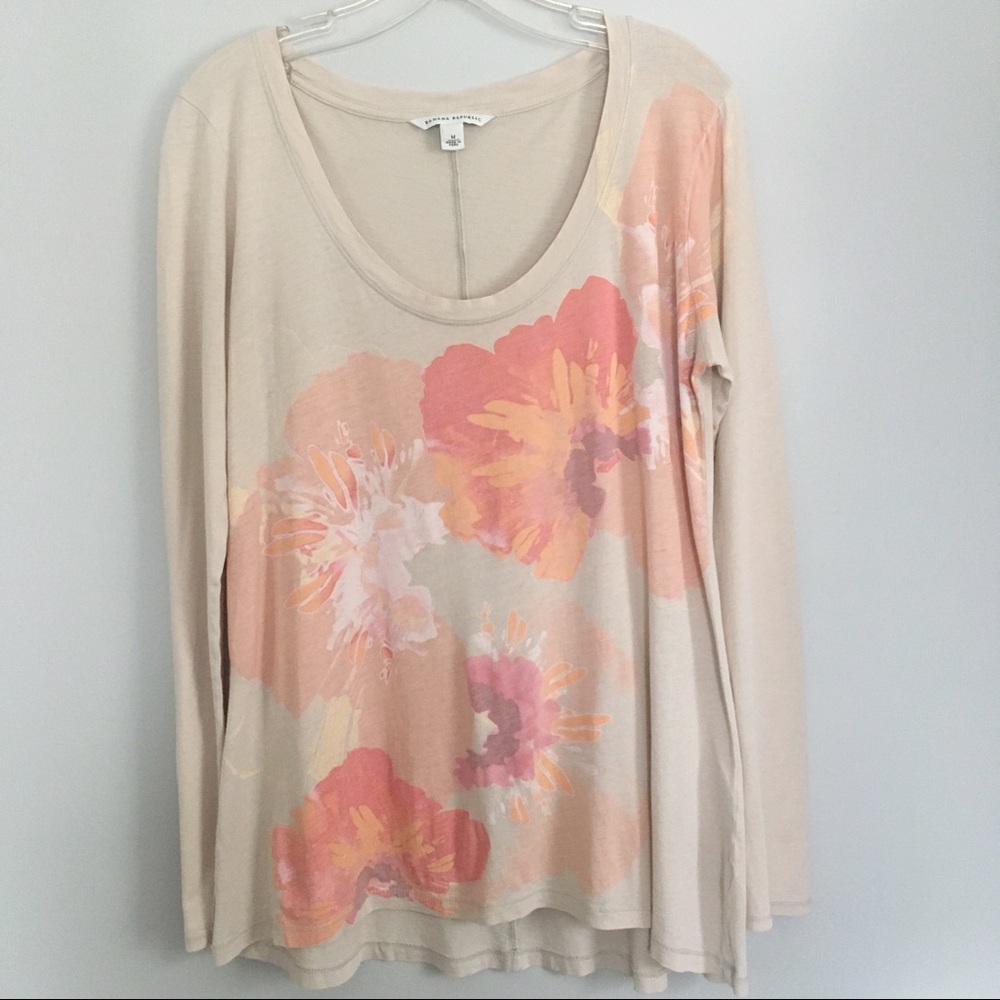 Banana Republic Long Sleeved Floral Tee